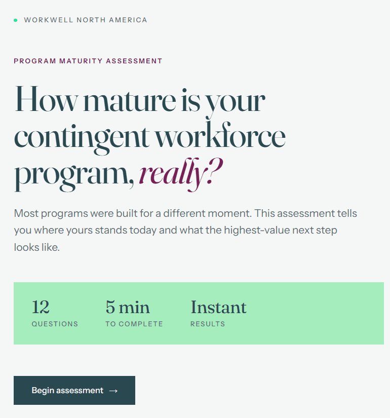 Contingent Workforce Program Maturity Assessment