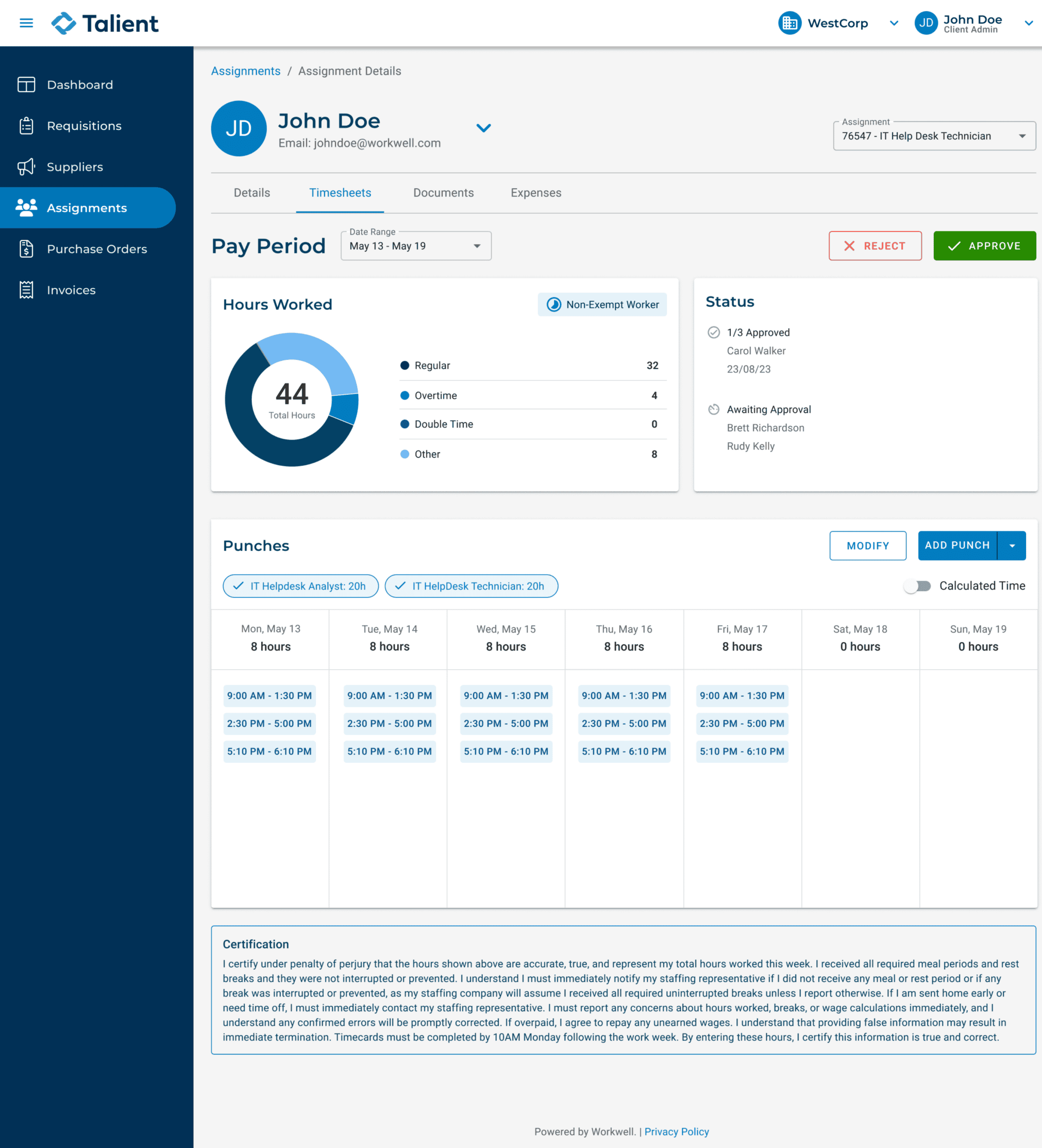 Image showing Talient's new look and how our VMS helps clients navigate assignments with ease