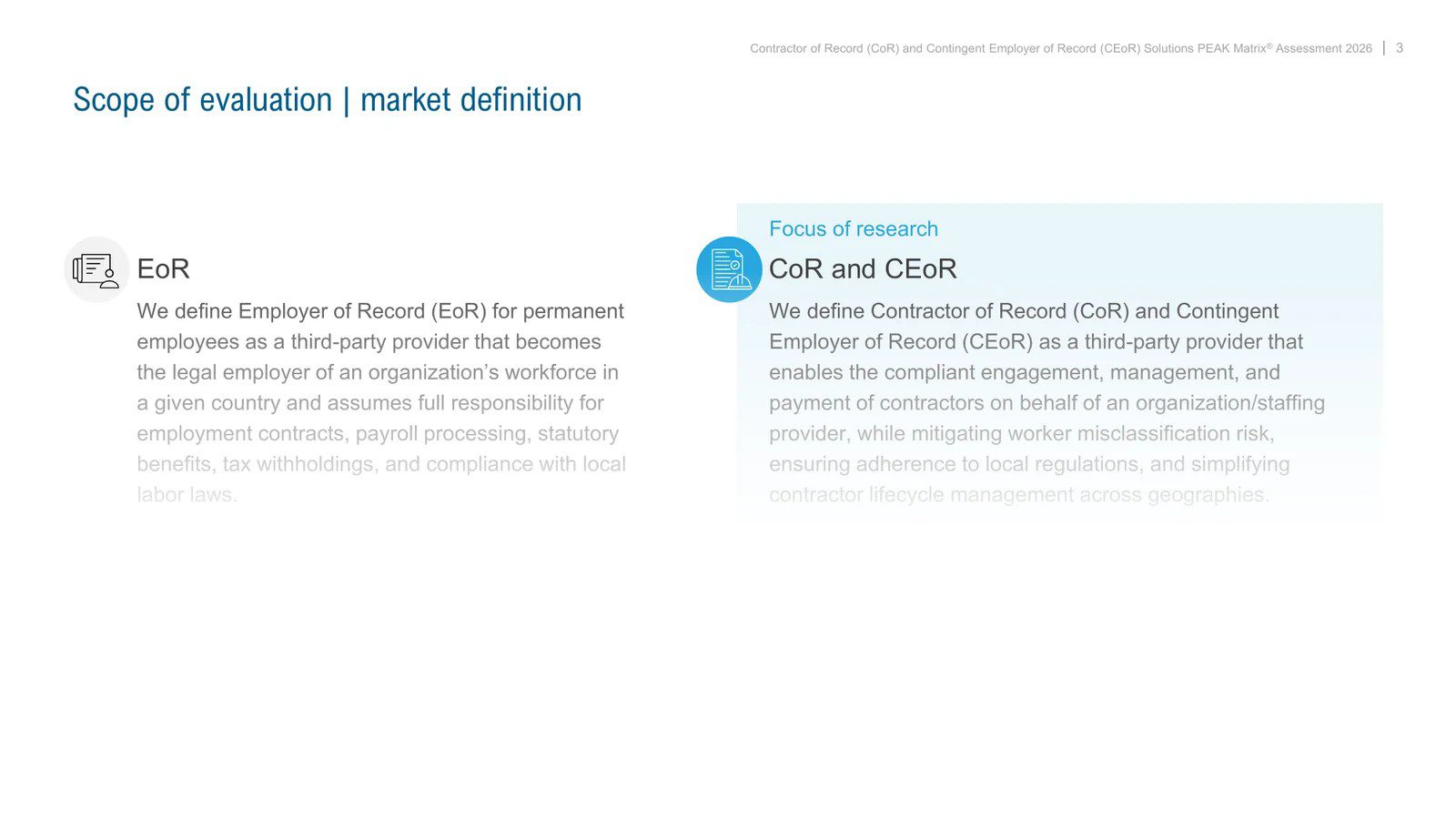 Everest Group's definitions of Employer of Record, Contractor of Record, and Contingent Employer of Record